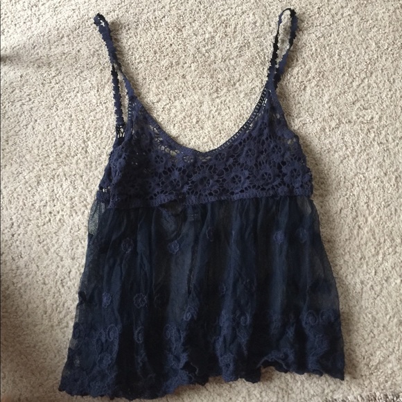 Navy Lace Tank - Picture 1 of 1